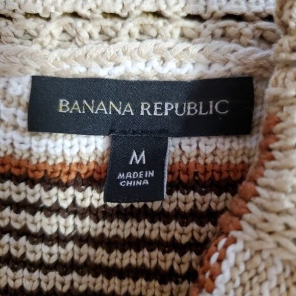 Banana Republic Ribbed Knit Orange Brown Tank Top Vintage Retro Style Med NWOT - Picture 7 of 9